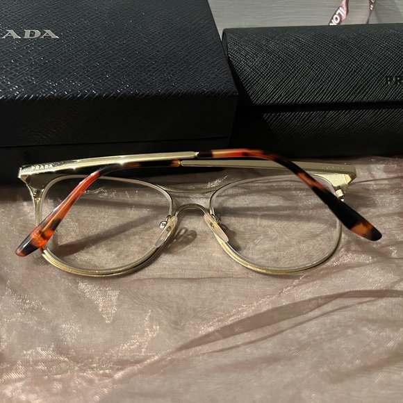 PRADA BURGUNDY METAL CLEAR GLASSES - Picture 6 of 6